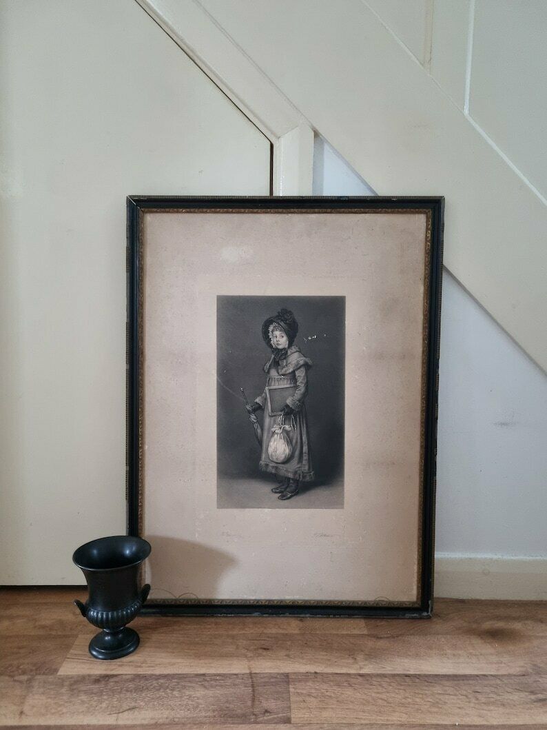 Very Large Antique Engraving Print By Kate Greenaway 1881