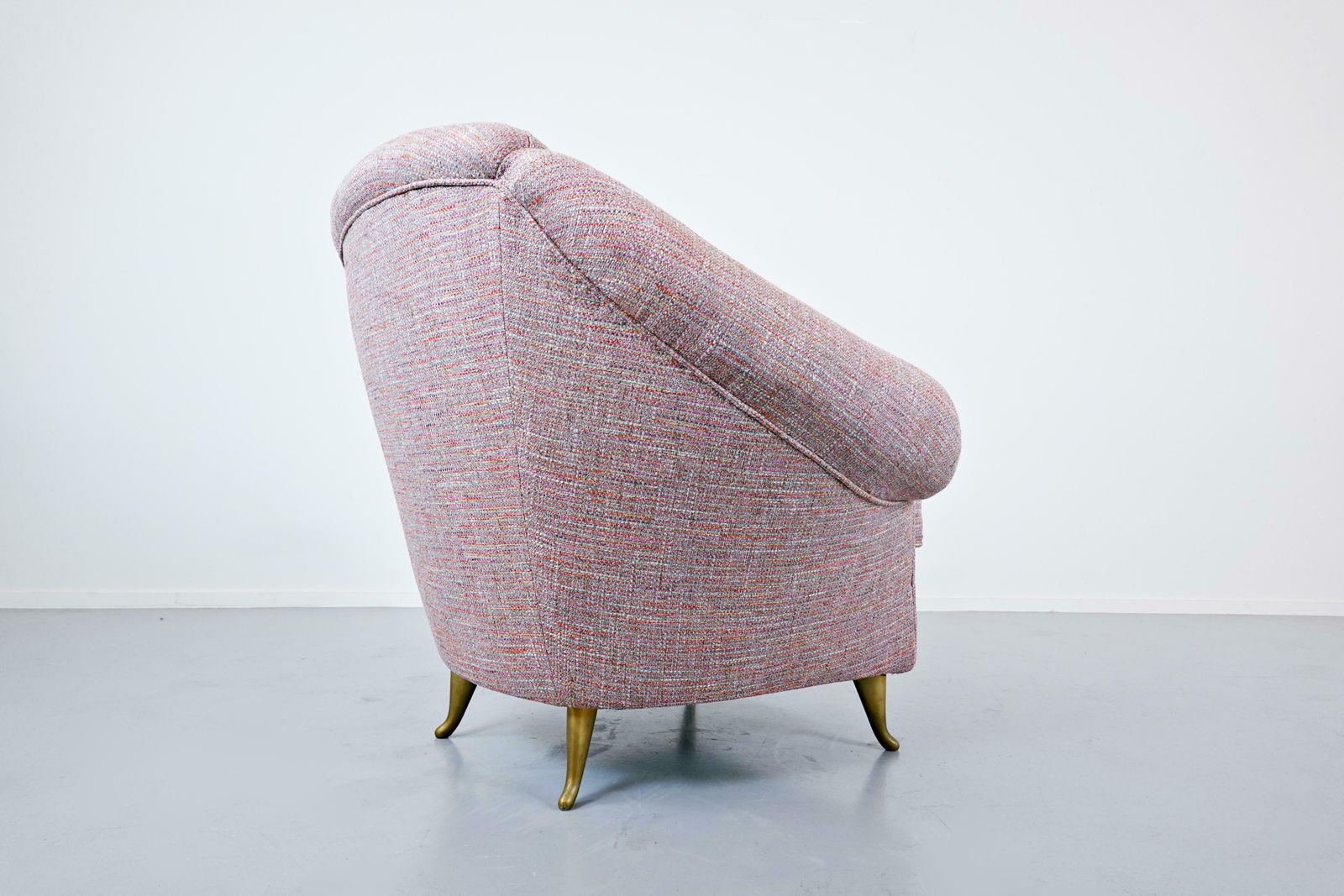Pair Of Mid Century Modern Light Pink Italian Armchairs, 1950s, New Upholstery photo 5094.0