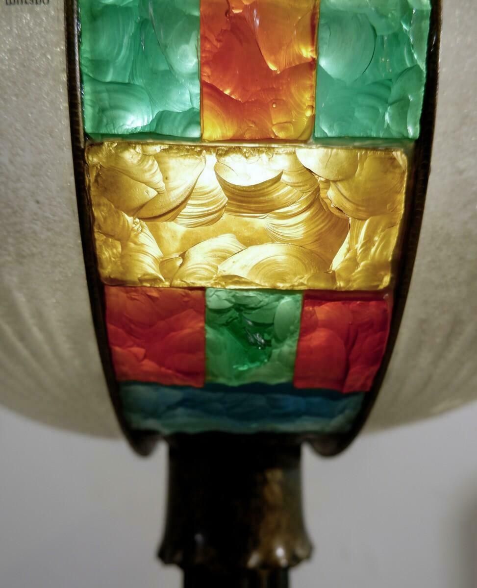 Mid Century Modern Murano Glass Floor Lamp, Italy, In The Style Of Poliarte