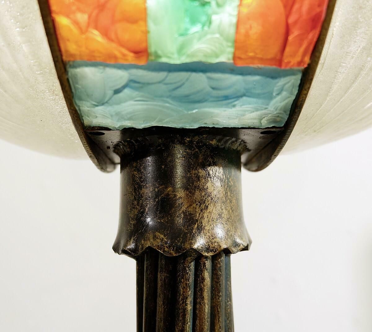 Mid Century Modern Murano Glass Floor Lamp, Italy, In The Style Of Poliarte photo for sale