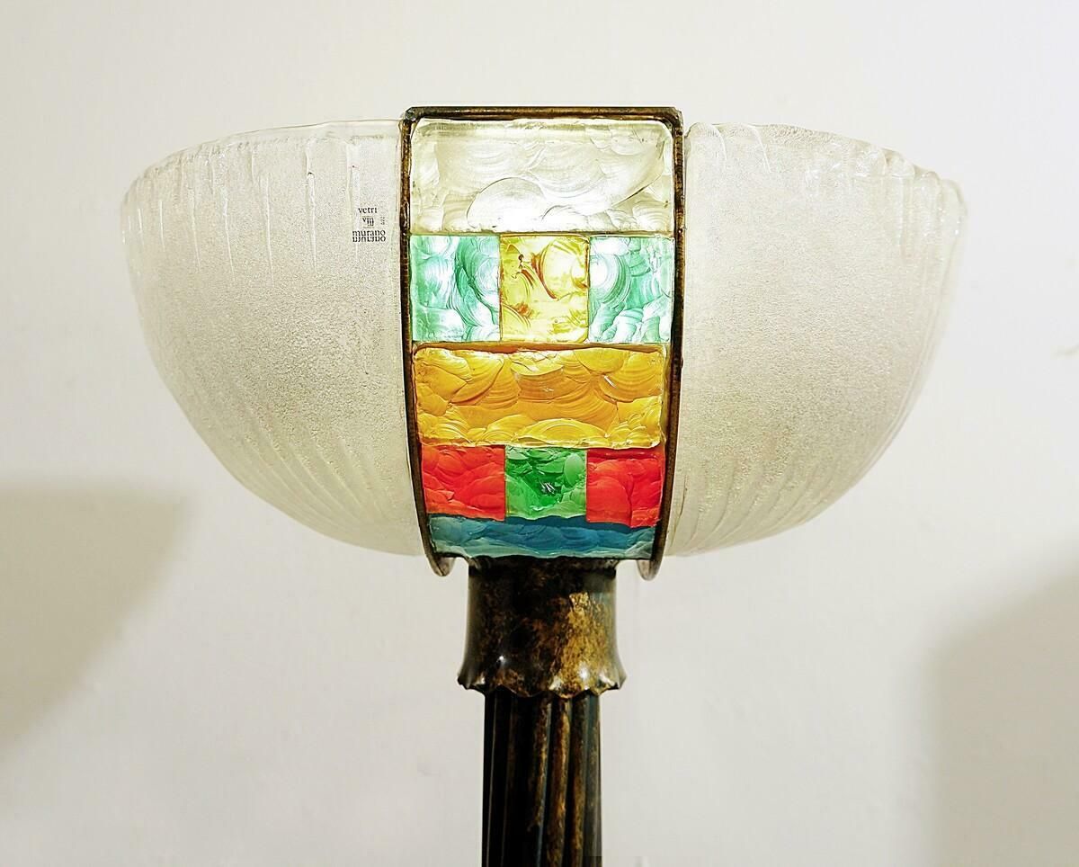 photo furniture Mid Century Modern Murano Glass Floor Lamp, Italy, In The Style Of Poliarte