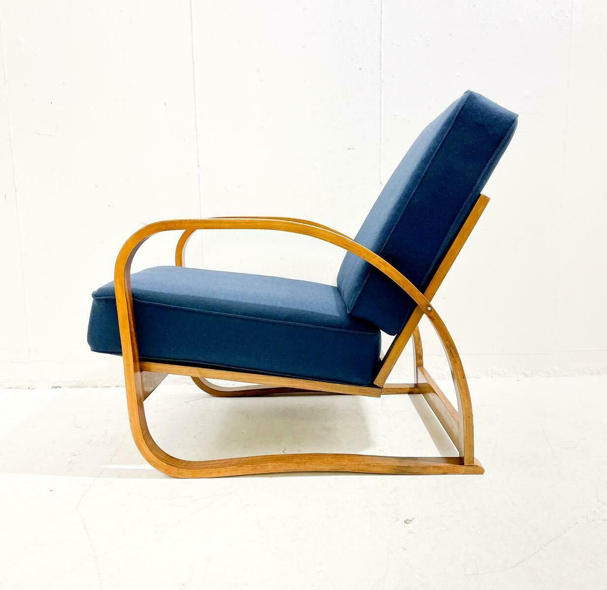 Bentwood Armchair, Jindrich Halabala With Adjustable Back, Czech Republic, 1940s