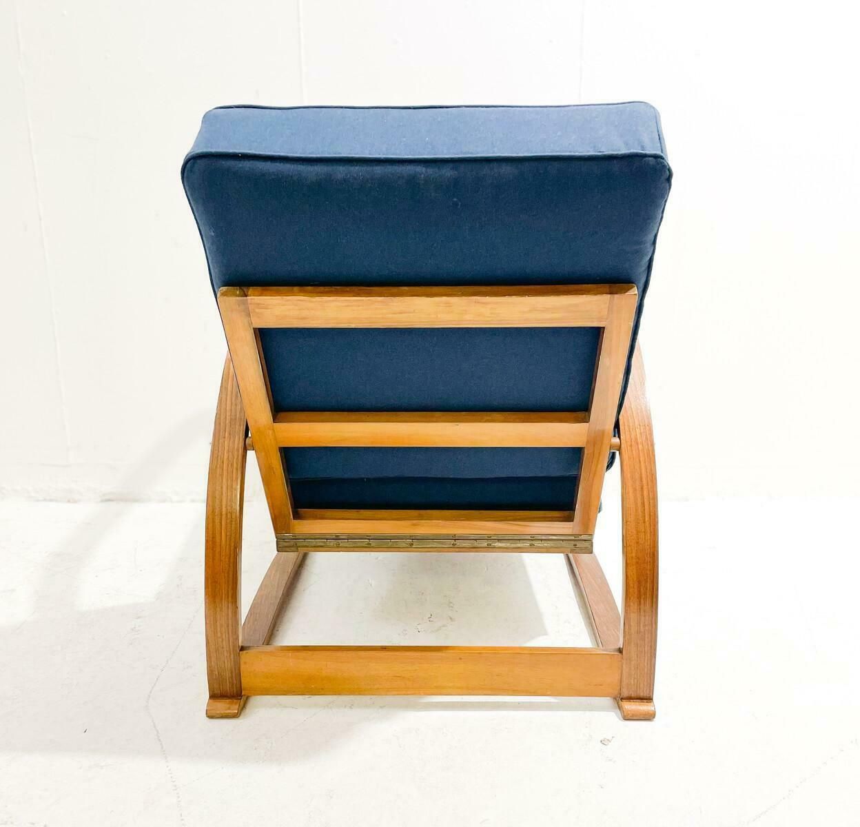 Bentwood Armchair, Jindrich Halabala With Adjustable Back, Czech Republic, 1940s photo vinterior