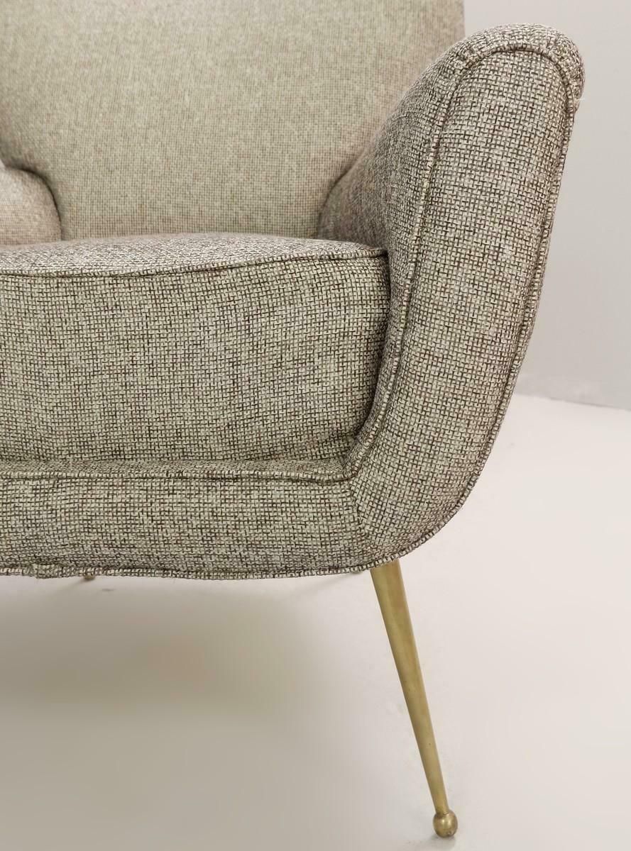 Pair Of Italian Armchairs With Ottomans, New Upholstery photo Furniture