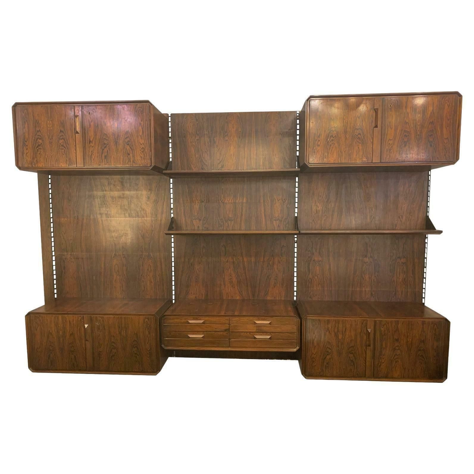 Mid Century Modern Italian Wall Unit, Wood, 1960s photo furniture