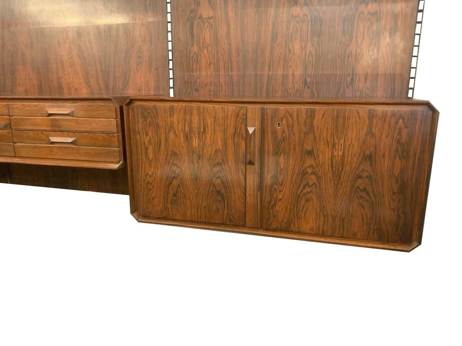 Mid Century Modern Italian Wall Unit, Wood, 1960s photo vinterior