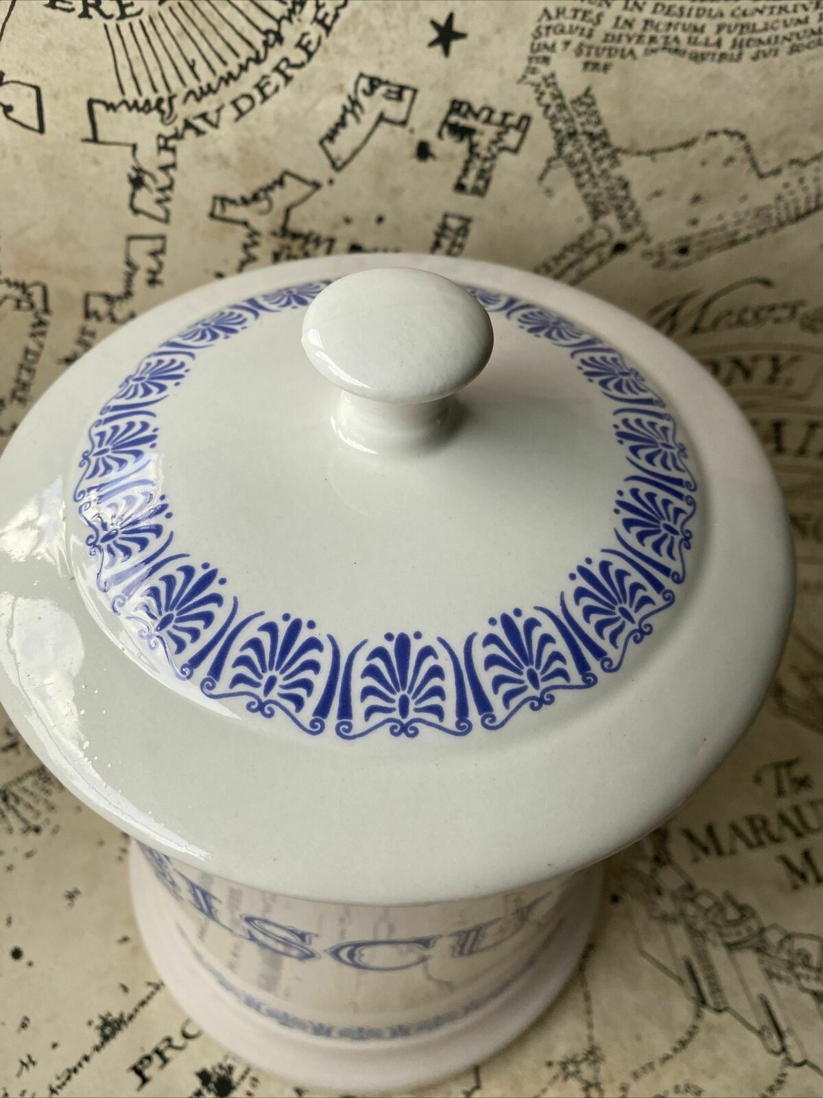 Ditto Large Blue White Biscuits Canister Jar 1930 Vintage England photo Home Decor