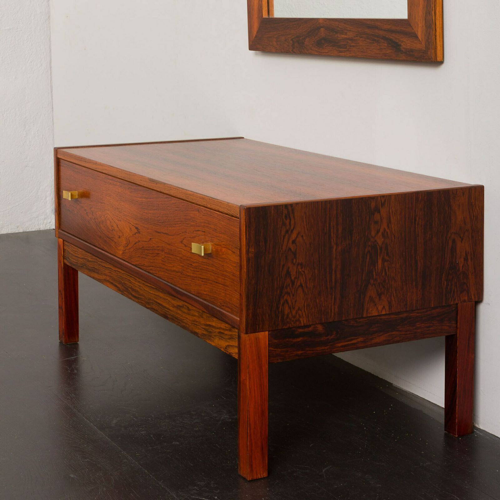 photo for sale Scandinavian Mid Century Rosewood Console With A Mirror, Denmark 1960s