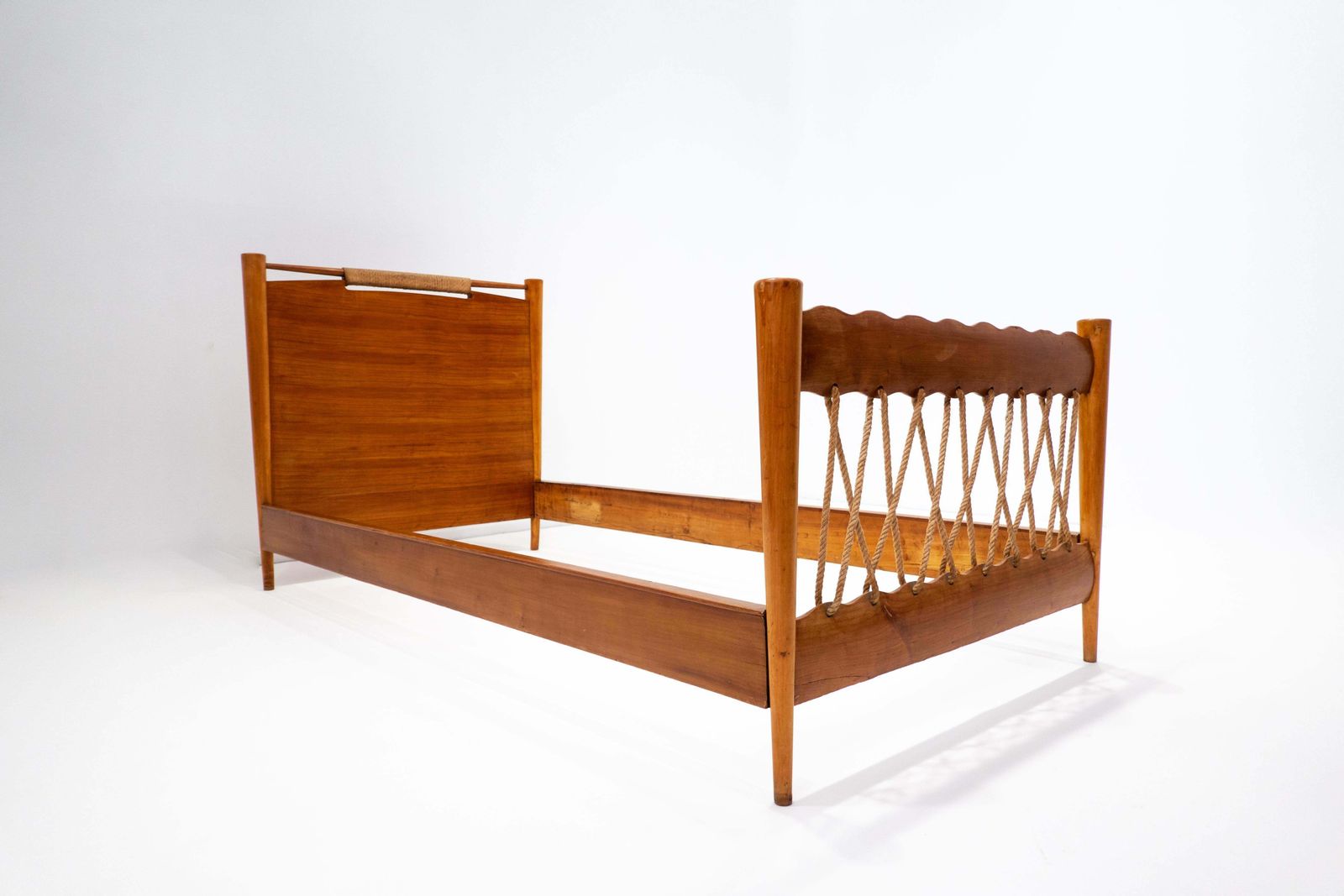 Pair Of Beds Attributed To Guglielmo Pecorini, Cherry Wood, Italy, 1940s photo Furniture