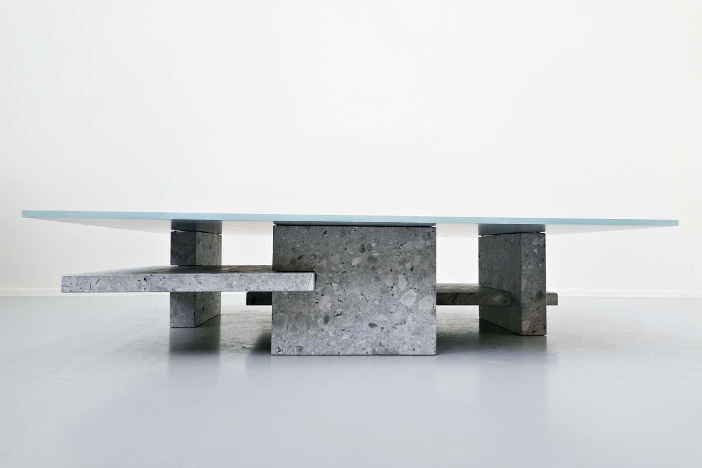 Coffee Table, Ceppo Di Gre And Glass, Designed By Iceberg Architecture Studio photo furniture