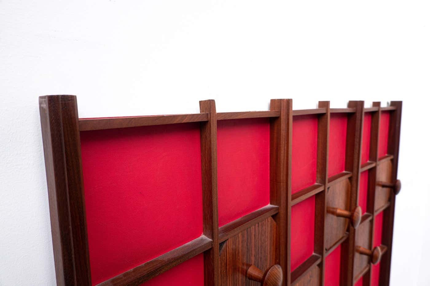 Mid Century Modern Italian Red Wooden Coat Rack, 1960s photo buy