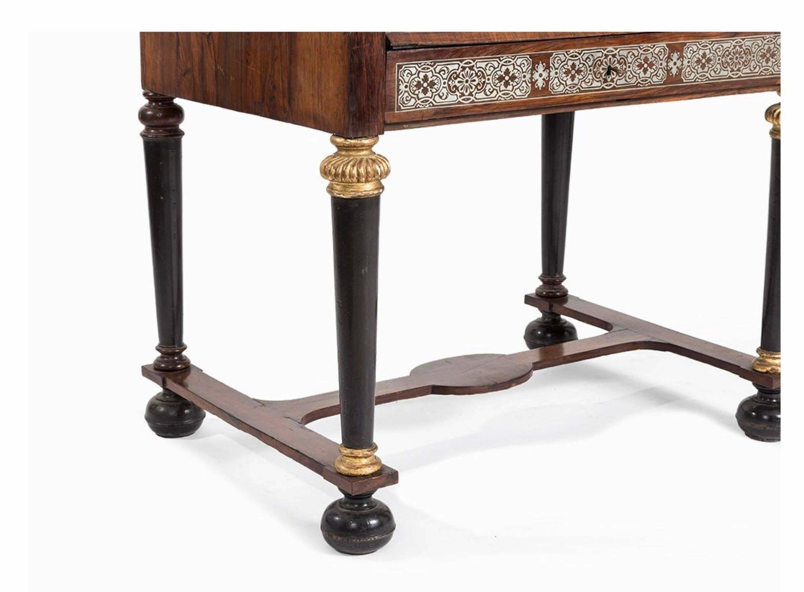Gorgeous 18th Century Tin Marquetry Writing Desk/ Cabinet photo Furniture