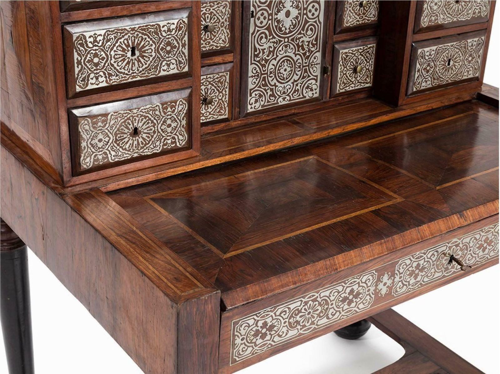 Gorgeous 18th Century Tin Marquetry Writing Desk/ Cabinet photo buy