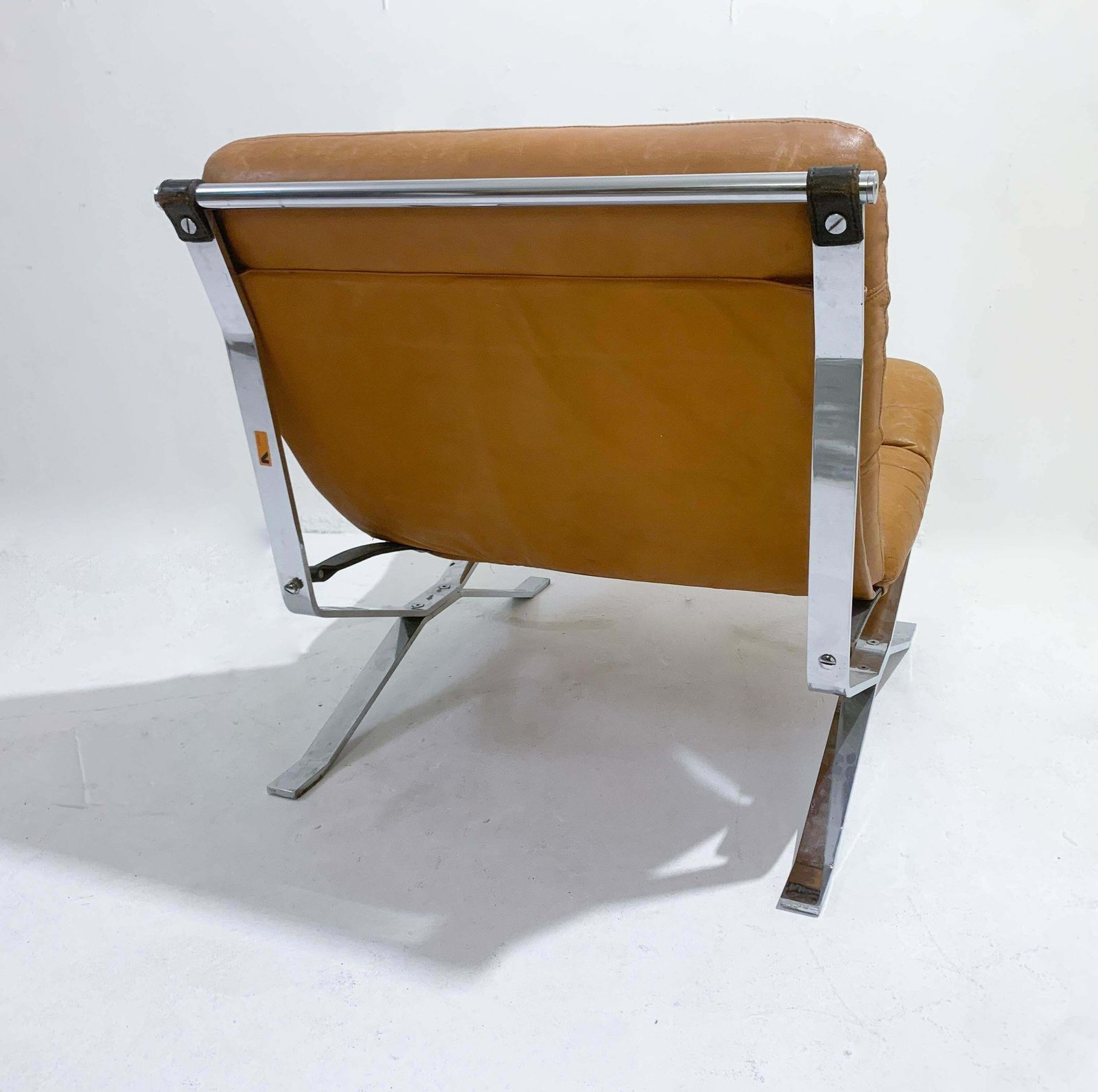 photo for sale Mid Century Modern Pair Of Italian Armchairs, Original Leather, Mim, 1960s