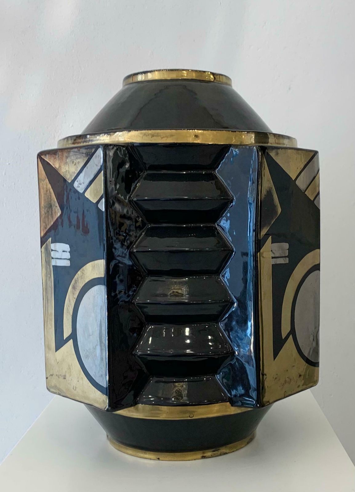 Art Deco Ceramic Vase Attributed To Robert Lallemant, France, 1940s photo furniture