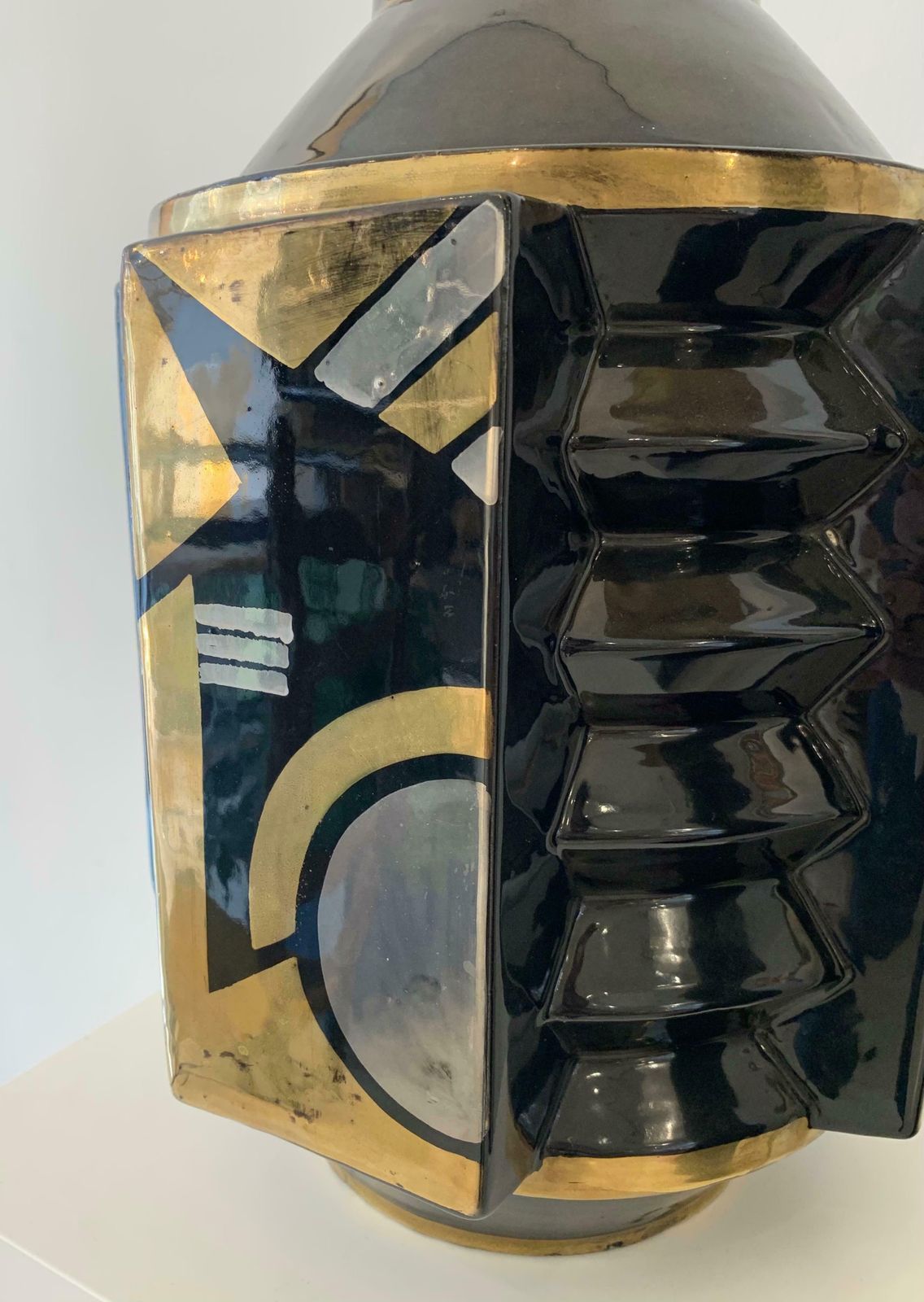 Art Deco Ceramic Vase Attributed To Robert Lallemant, France, 1940s photo Home Decor