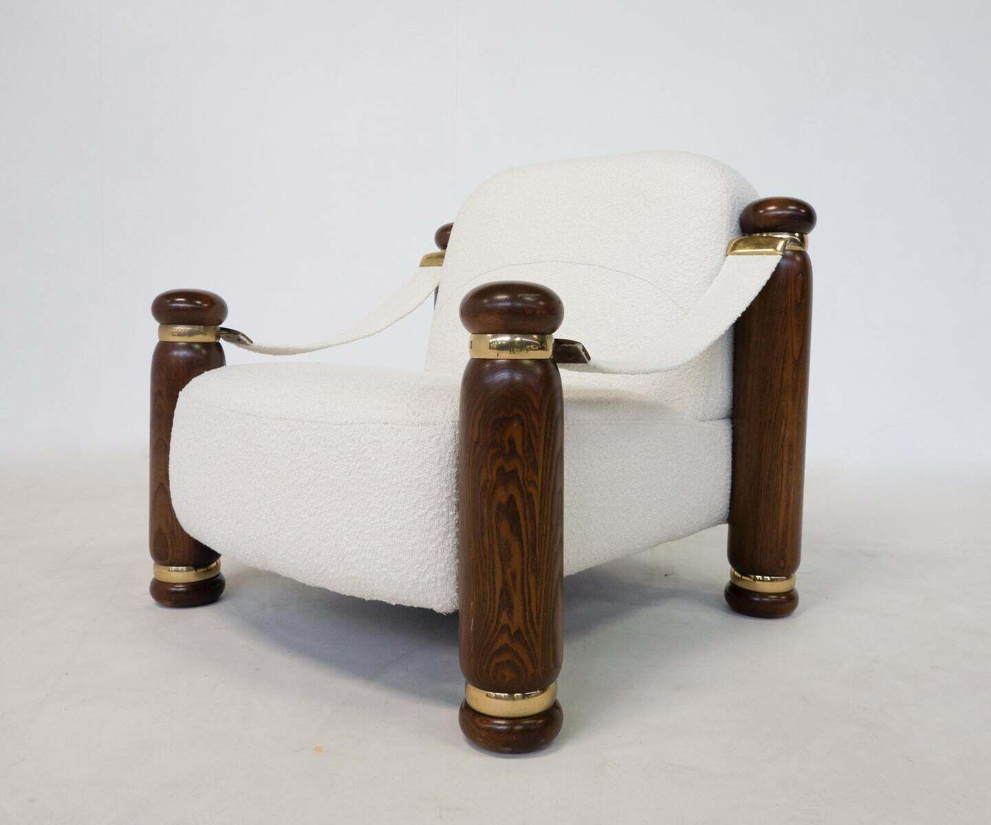 Mid Century Modern Pair Of Armchairs, Italy, 1970s  New Upholstery photo 6676.0