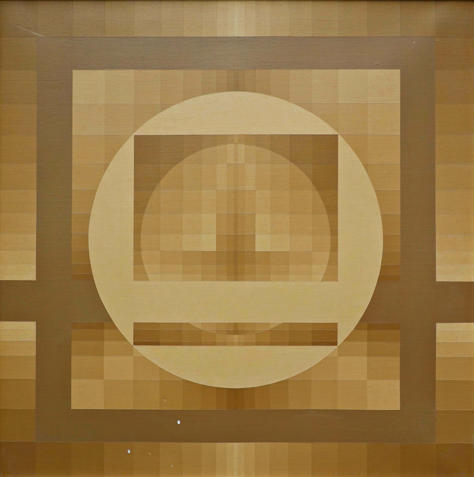 Georges Vaxelaire, Oil On Canvas "Geometric Composition", 1975, Belgium photo for sale