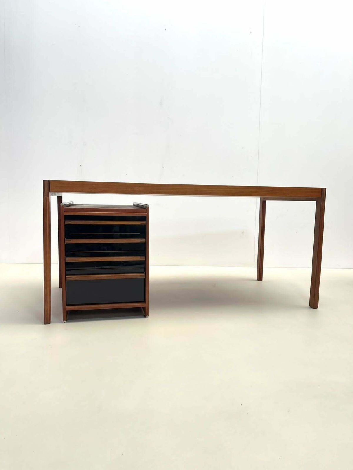 Mid Century Wooden Scandinavian Desk With Drawers, 1960s photo vinterior