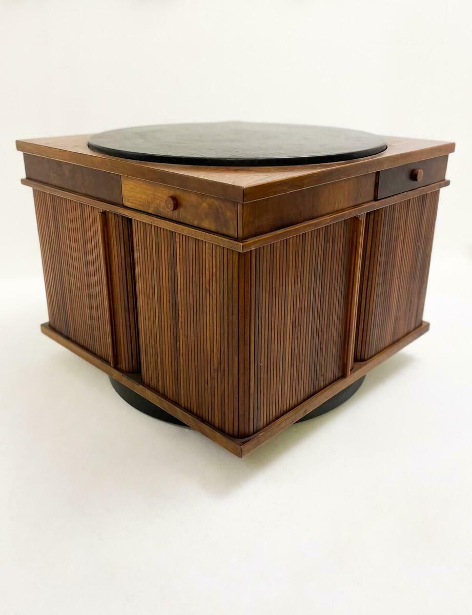 Mid Century Italian Swivel Coffee Table By Gianfranco Frattini, Italy, 1960s photo for sale