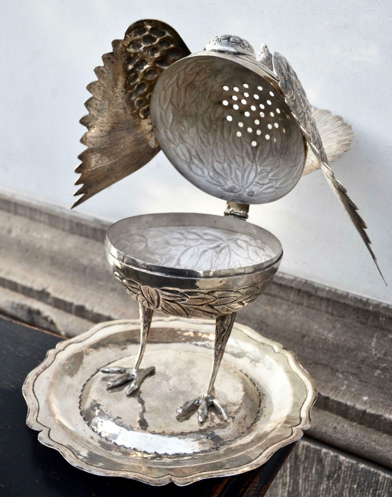 Pair Of South American Perfume Or Incense Burners In Silver photo vinterior