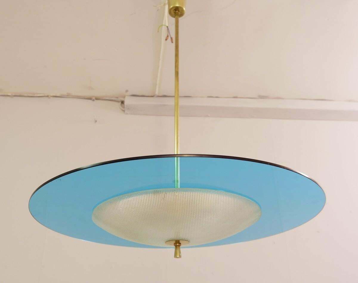 Saucer Shaped Chandelier In The Style Fontana Arte, Italy, 1960s photo buy