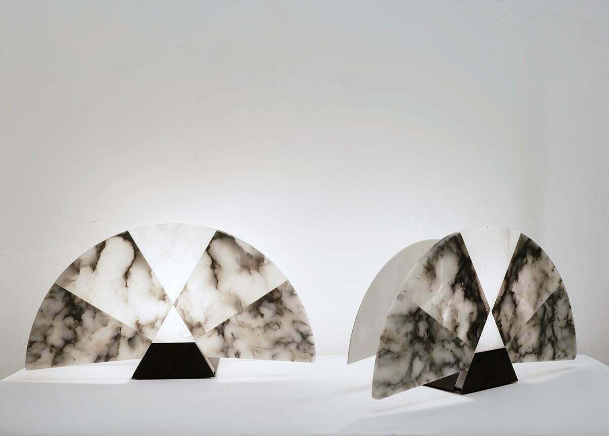 Pair Of Mid Century Modern "Ventiglio" Table Lamps By Angelo Mangiarotti photo furniture
