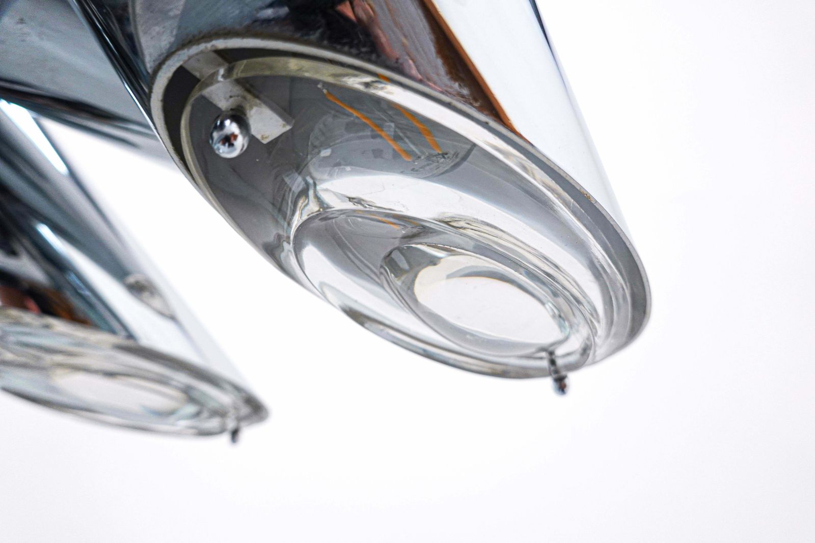 Mid Century Modern Italian Metal Suspension In The Style Of Gaetano Sciolari photo vintage