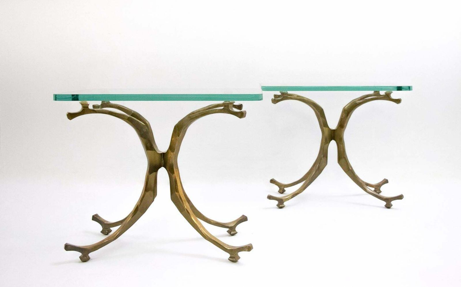 Mid Century Modern Bronze 'Seahorse' Coffee Tables By Willo Daro, 1970s photo furniture