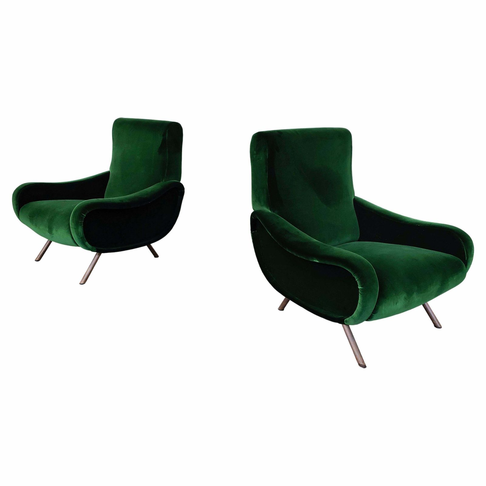 Mid Century Modern Pair Of Zanuso Armchairs For Arflex, Model Lady, 1950s