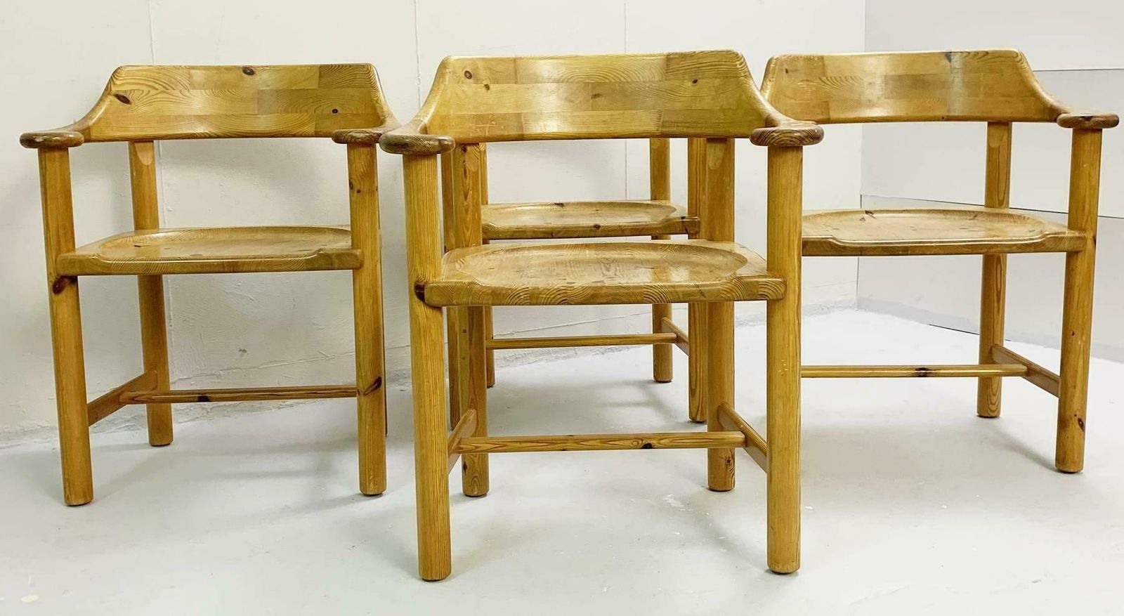Set Of 4 Wood Chairs, 1970s, Vintage photo furniture