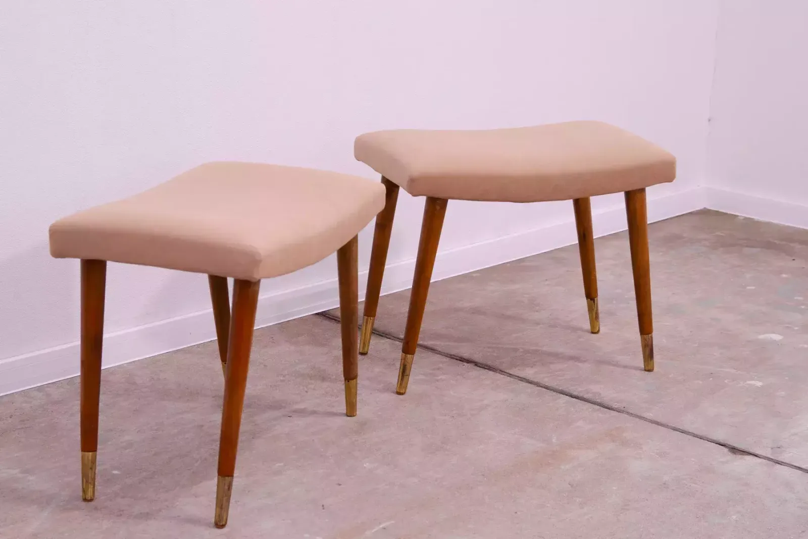 Pair Of Scandinavian Style Stools By Vyčítal And Sedláček, Czechoslovakia, 1960´S photo vintage