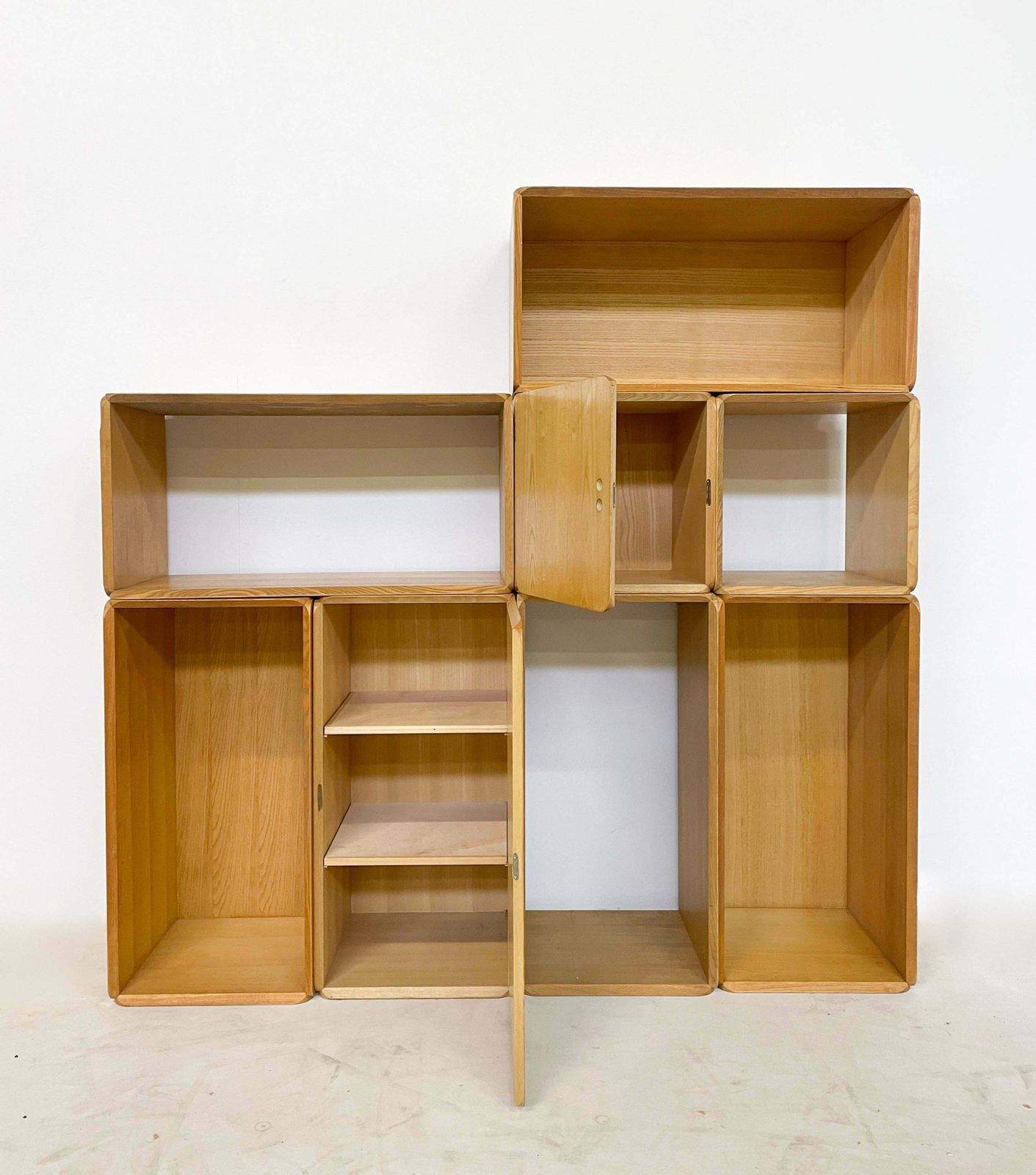Mid Century Set Of Modular Wooden Cubes By Derk Jan De Vries, Italy, 1960s photo 5484.0
