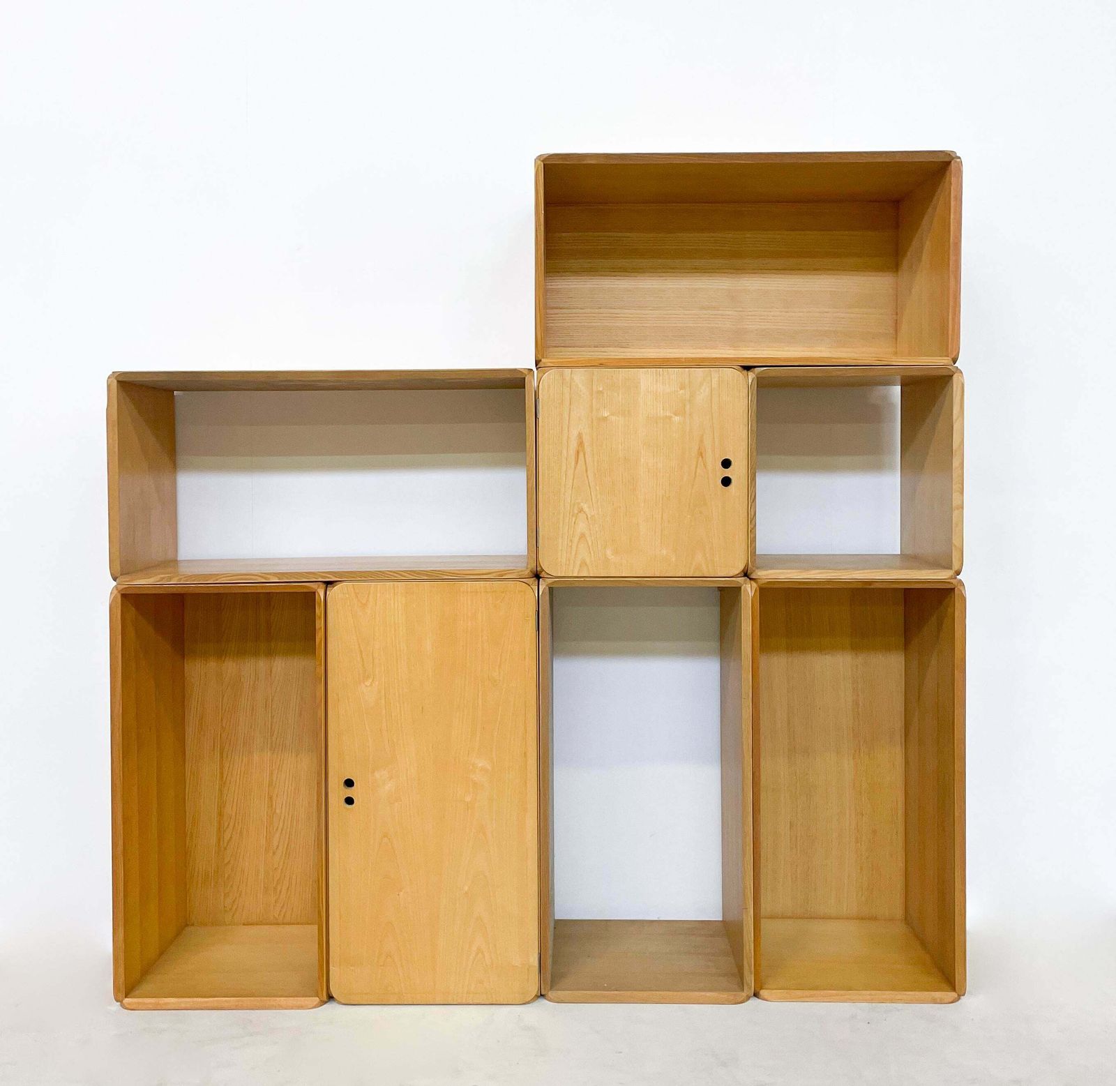 Mid Century Set Of Modular Wooden Cubes By Derk Jan De Vries, Italy, 1960s photo vinterior