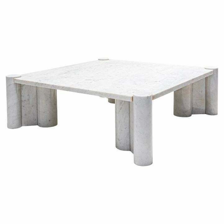 White Carrara Marble Jumbo Coffee Table By Gae Aulenti For Knoll Inc, 1960s