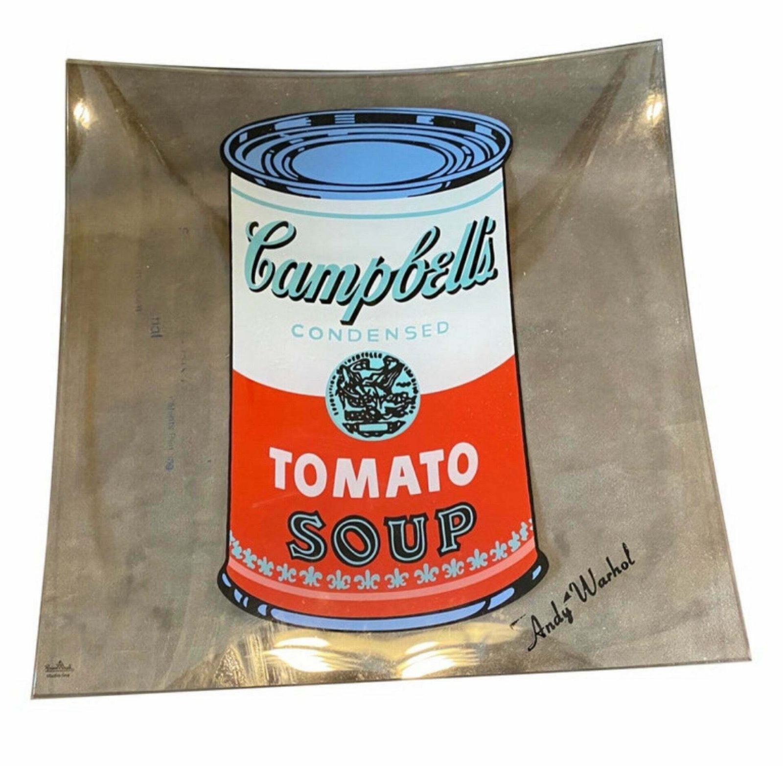 1990s Rosenthal Campbell Soup Glass Square Vide Poche Designed By Andy Warhol photo furniture