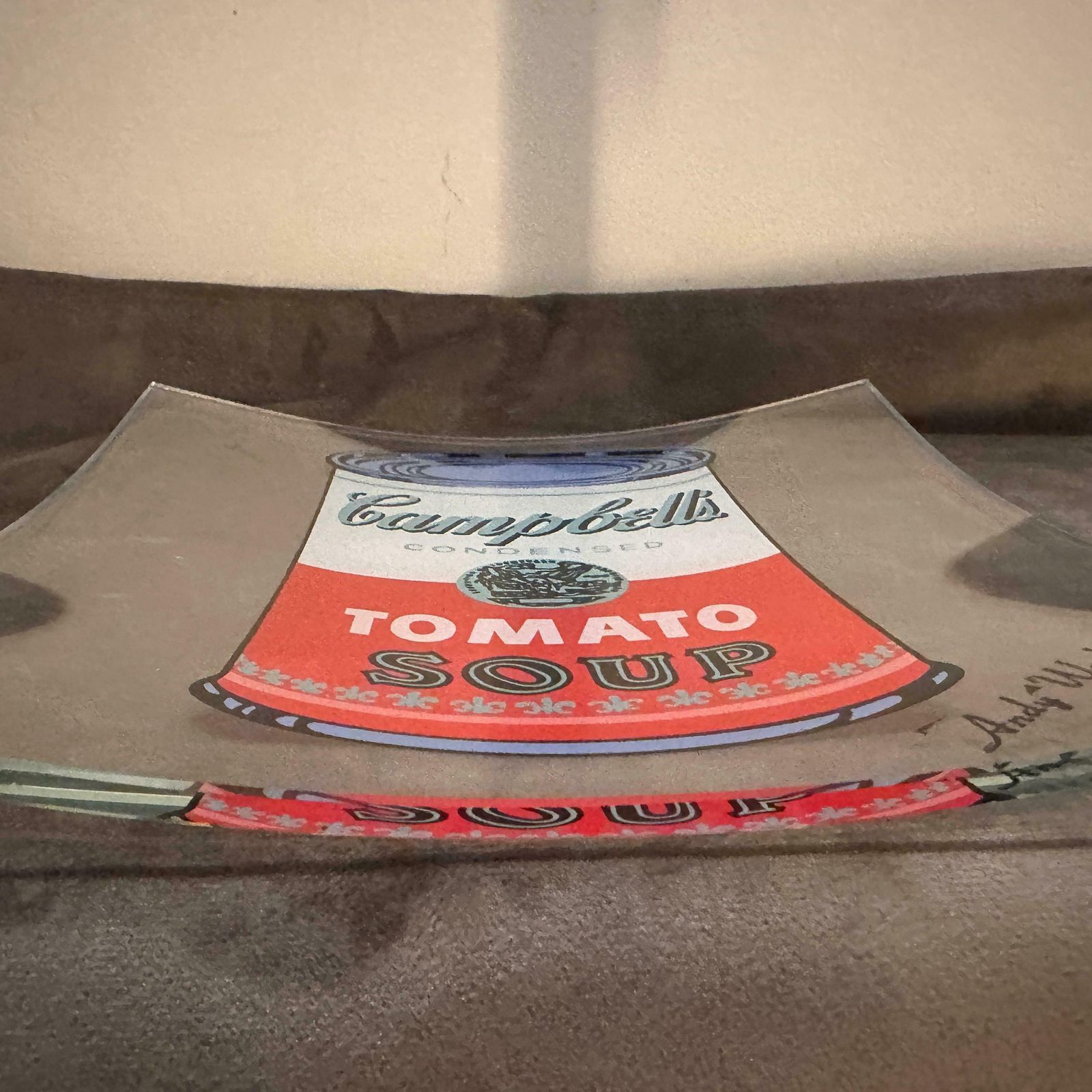 1990s Rosenthal Campbell Soup Glass Square Vide Poche Designed By Andy Warhol photo buy