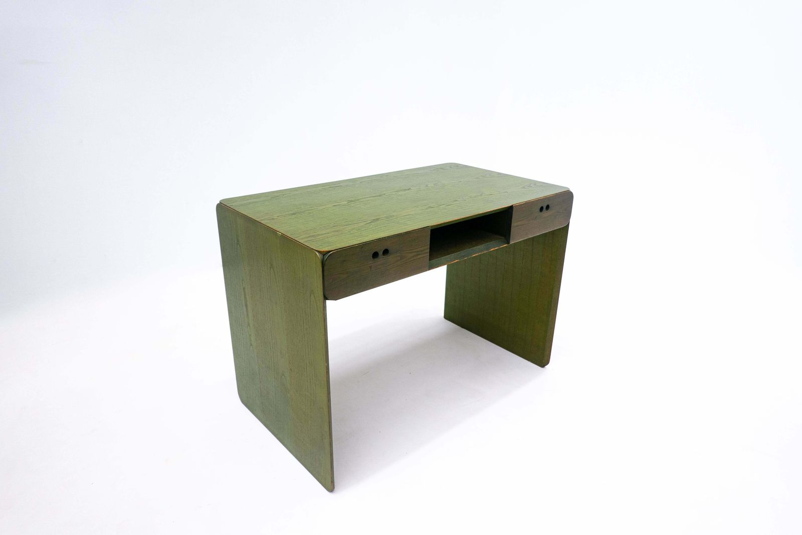 Mid Century Green Wooden Desk By Derk Jan De Vries   The Netherlands 1960s photo vintage
