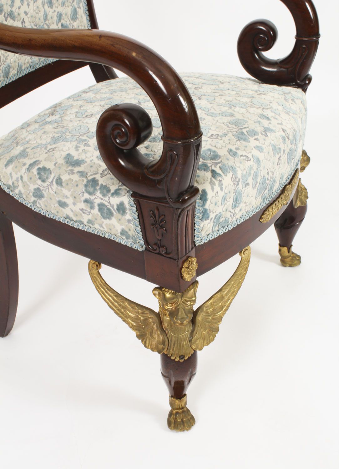 photo buy Antique Pair Ormolu Mounted Armchairs Empire Revival C1870 19th C