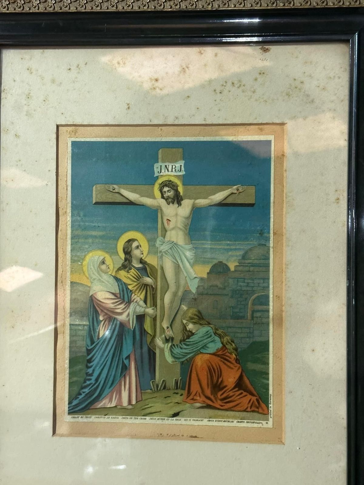 Vintage Print Of Christ Crucified   Mounted And Framed ‘Christ En Croix’ photo buy