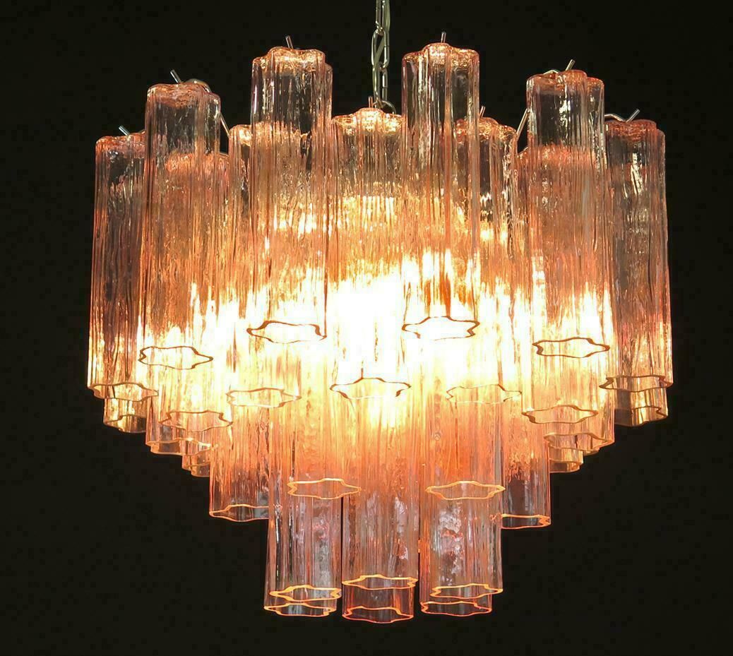 Pair Of 36 Tronchi Chandelier Style Toni Zuccheri For Venini, Murano, 1980 photo for sale