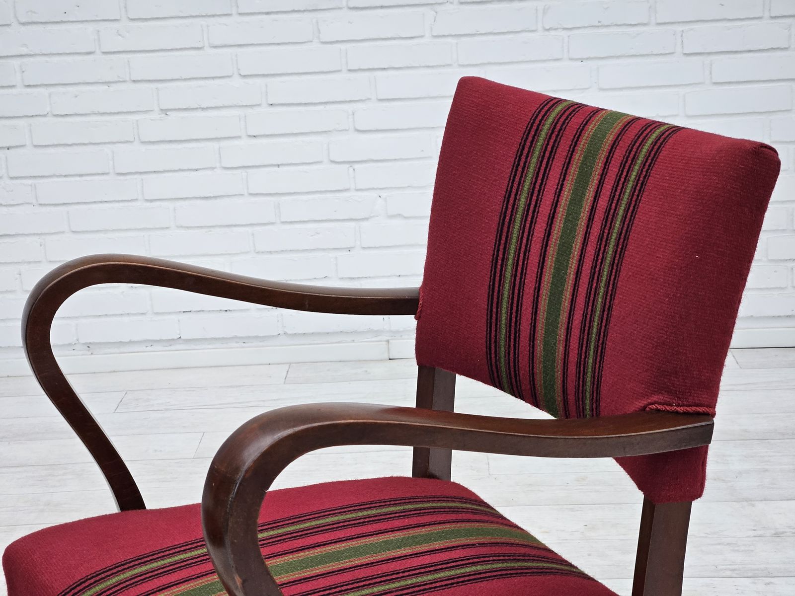 1950s, Pair Of Danish Armchairs, Riginal Very Good Condition, Ash Wood. photo for sale