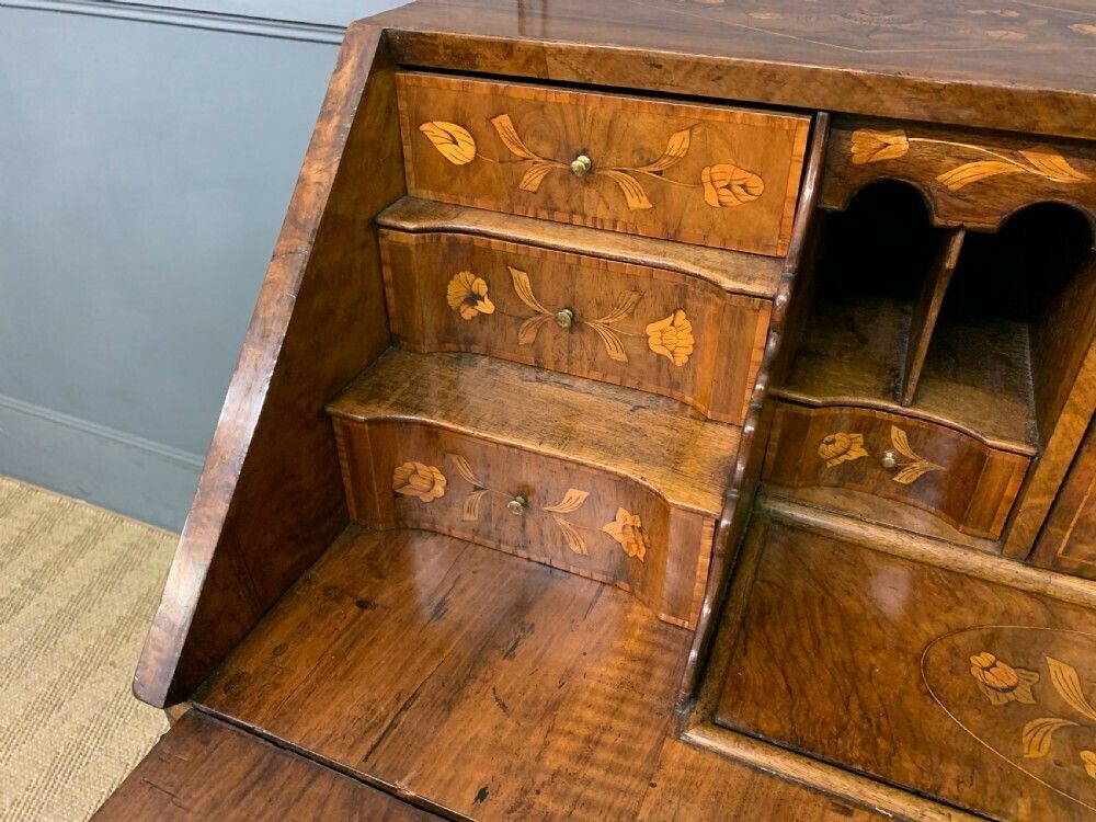 photo furniture 18th Century Dutch Marquetry Walnut Bureau