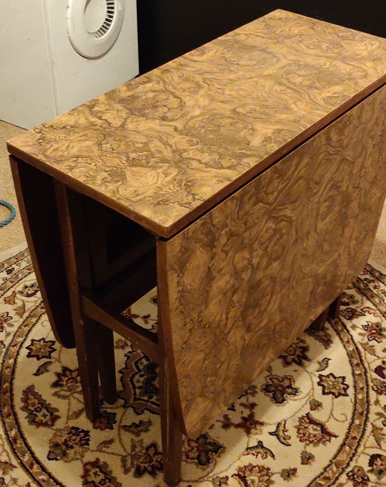 Retro Mid Century Formica Double Drop Leaf Dinning Table photo furniture