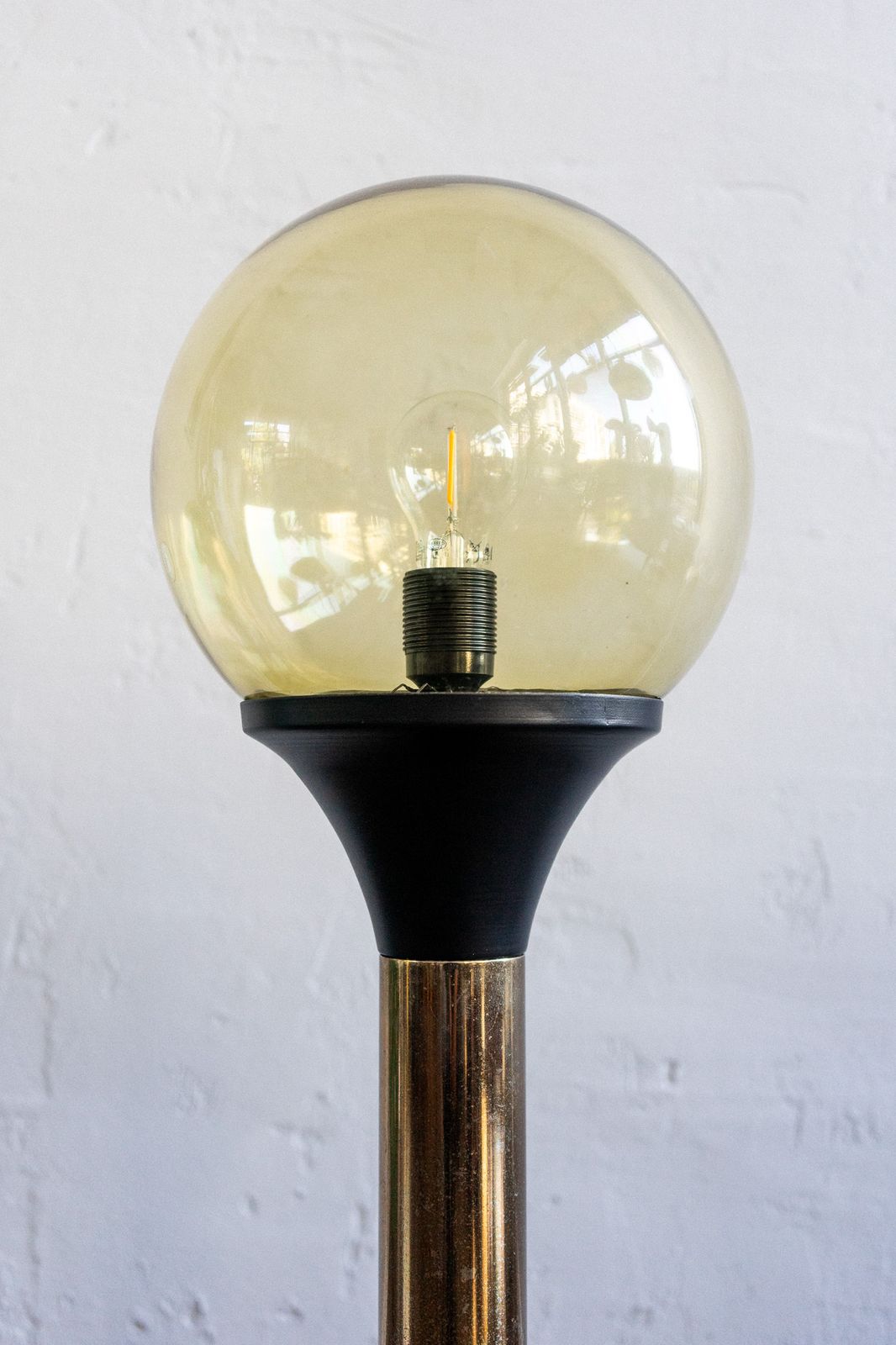 Vintage Glass Metal Floor Lamp, 80s photo vinterior