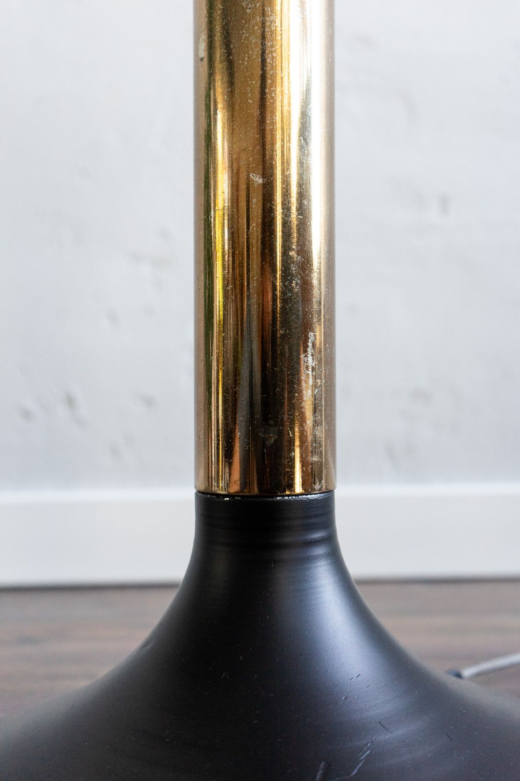 Vintage Glass Metal Floor Lamp, 80s photo vintage