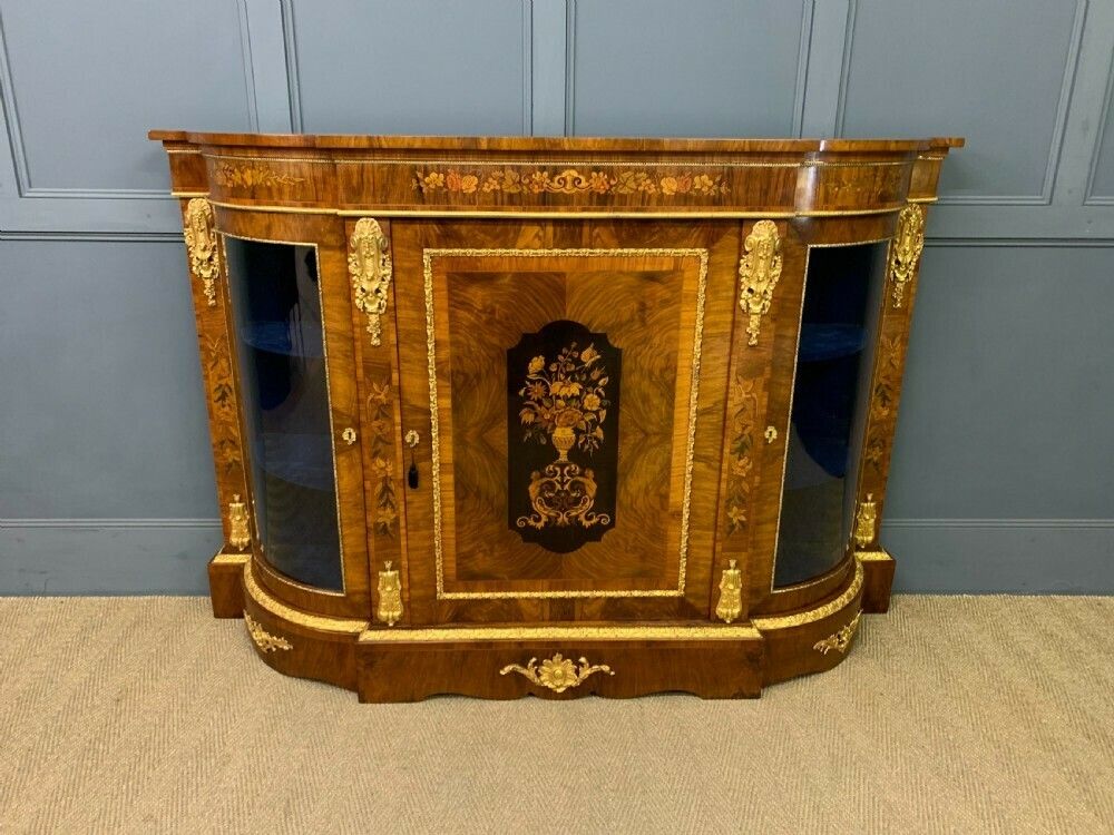Victorian Burr Walnut Marquetry Credenza photo furniture