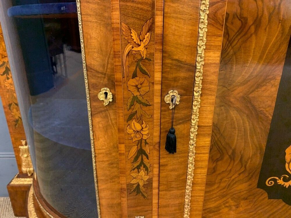 photo furniture Victorian Burr Walnut Marquetry Credenza