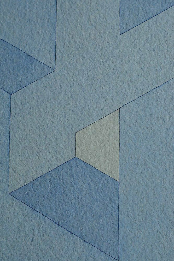 Oscar Reutersvärd, Perspective Japonaise No. 264, Watercolor On Japanese Rice Paper, 1970s photo furniture