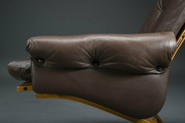Brown Leather Armchairs By Elsa & Nordahl Solheim For Rybo Rykken & Co., 1970s, Set Of 2 photo Furniture